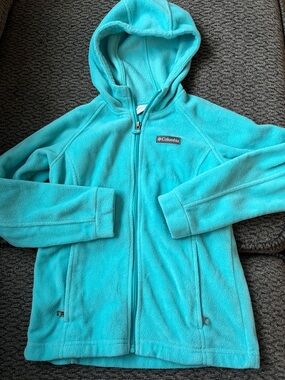 Columbia Kids Turquoise Full-Zip Hooded Fleece Jacket